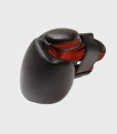 Leather boxing glove black red